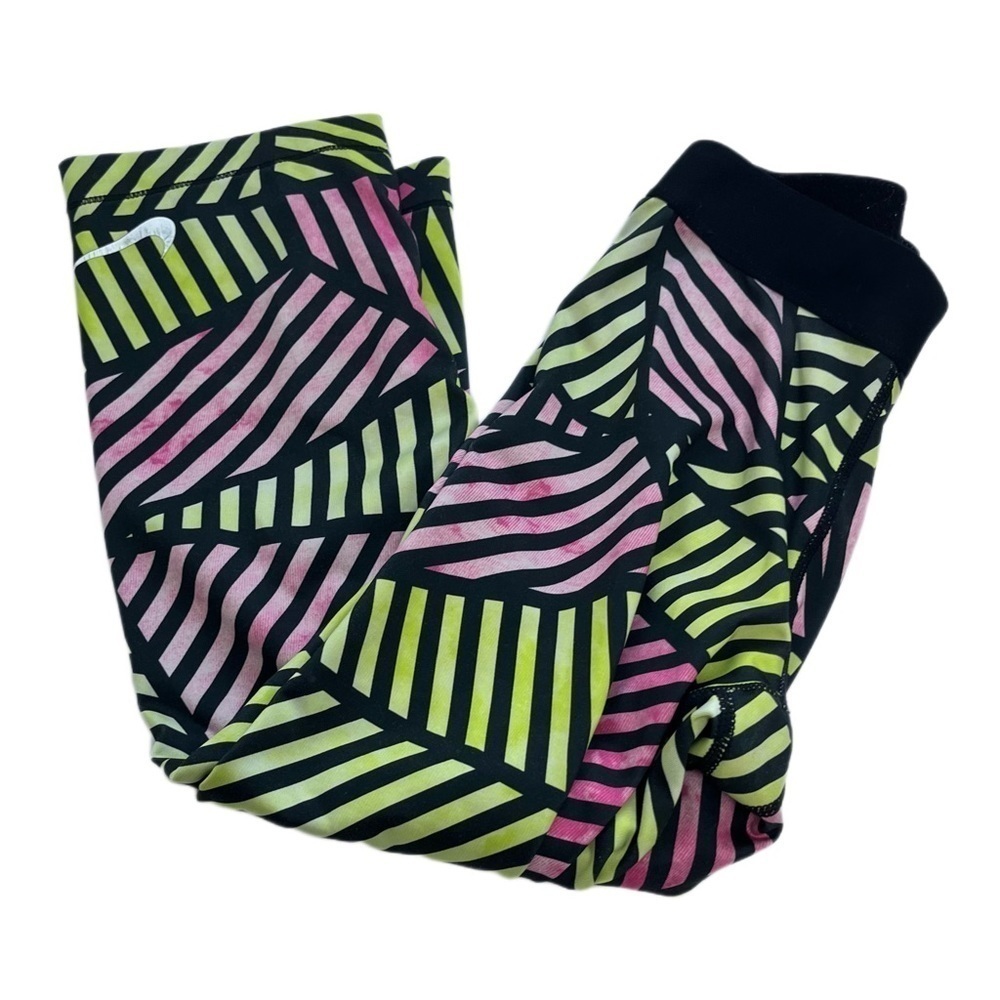 NIKE Pro Leggings - XS - Pink Yellow Black
